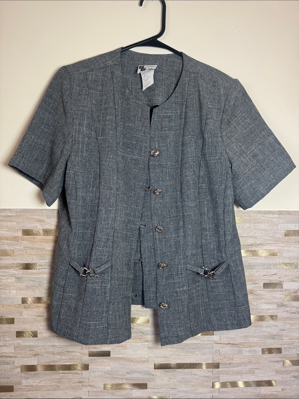 Classic Grey Short-Sleeve Women's Jacket